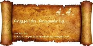 Argyelán Annamária névjegykártya